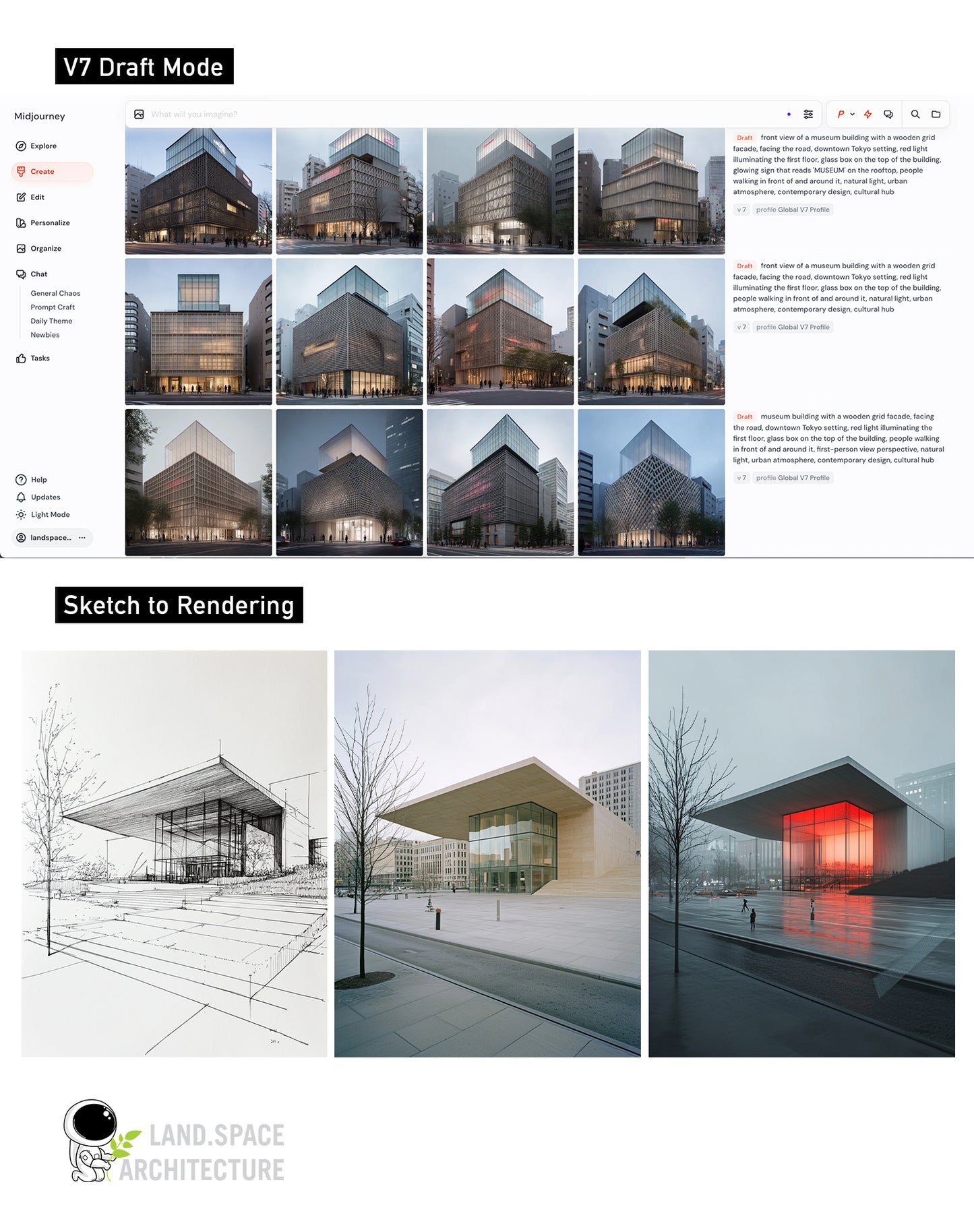 Mastering Architecture, Landscape Design and Interior Design with Midjourney V7 and V6.1 (Online video course)