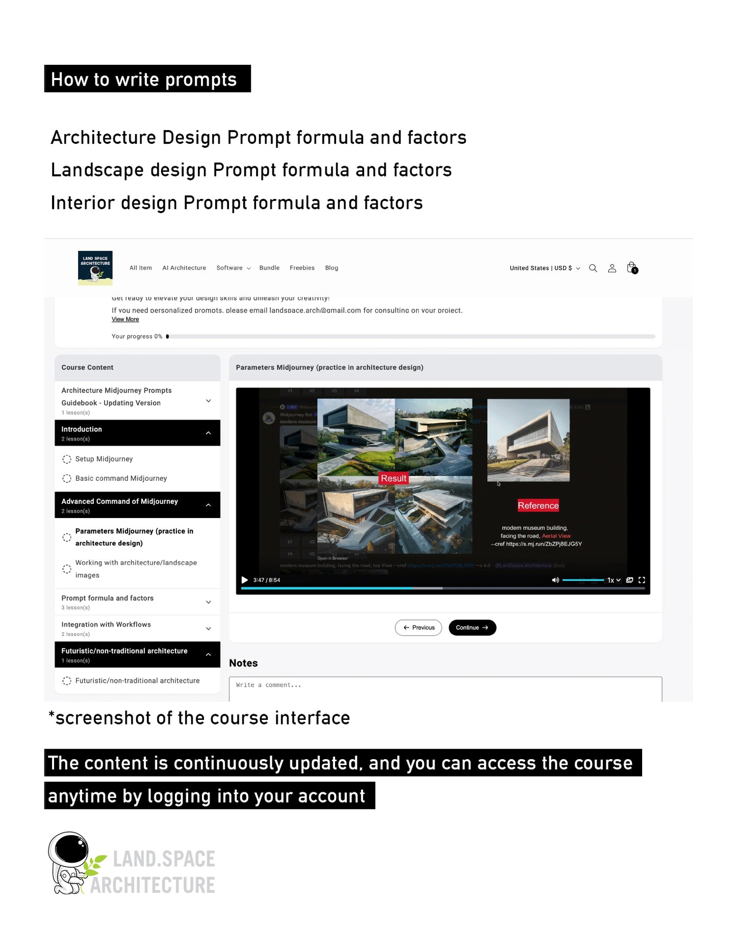 Mastering Architecture, Landscape Design and Interior Design with Midjourney V7 and V6.1 (Online video course)