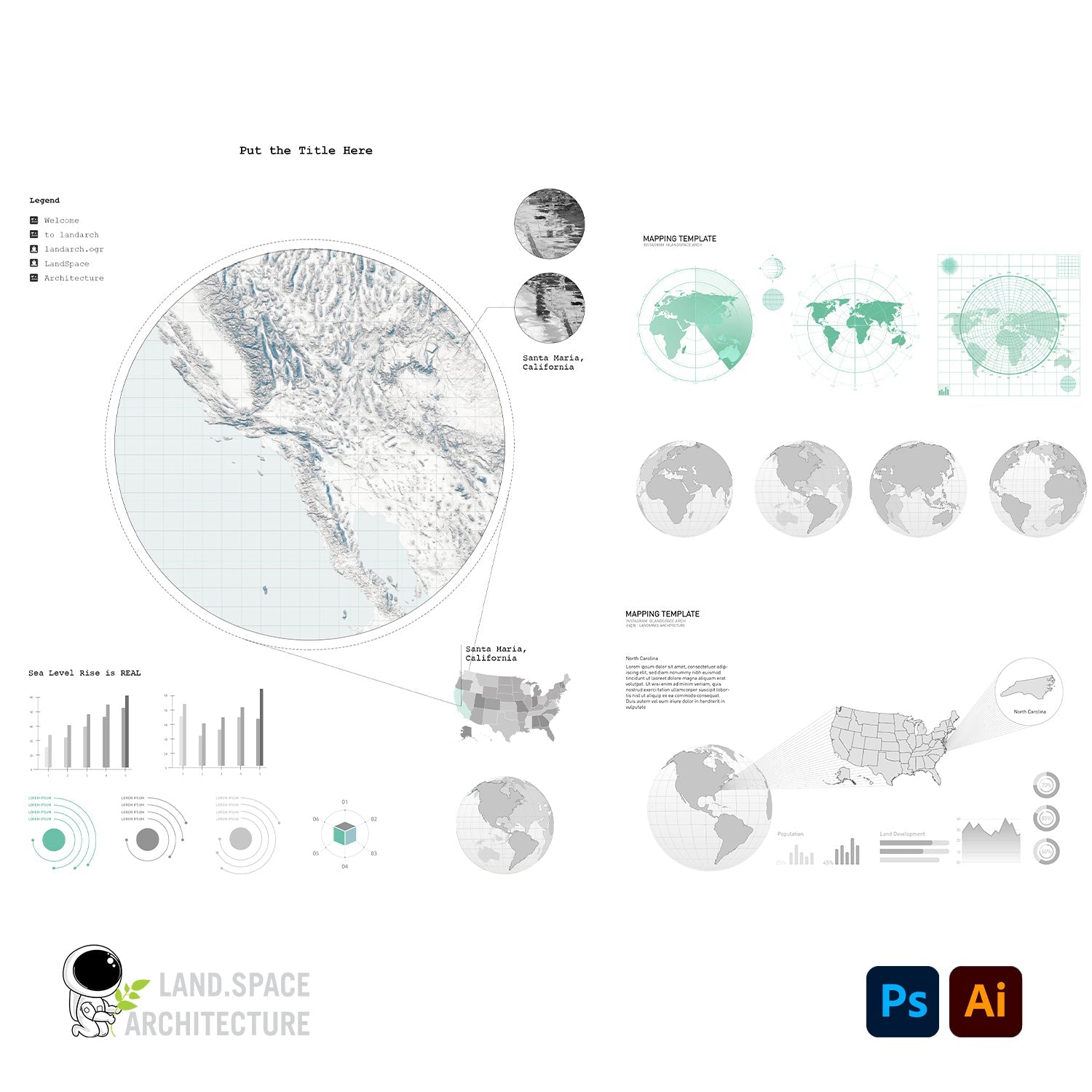 Architecture Site Analysis Mapping Templates - Landscape Architecture