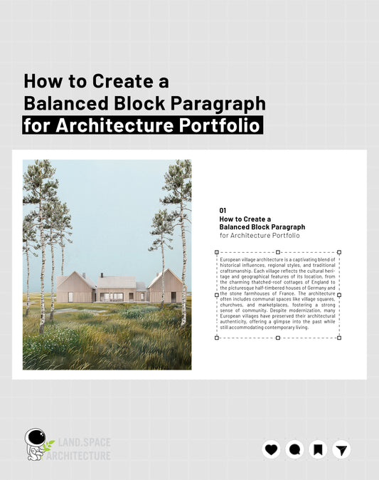 How to Create a Balanced Block Paragraph for an Architecture Portfolio