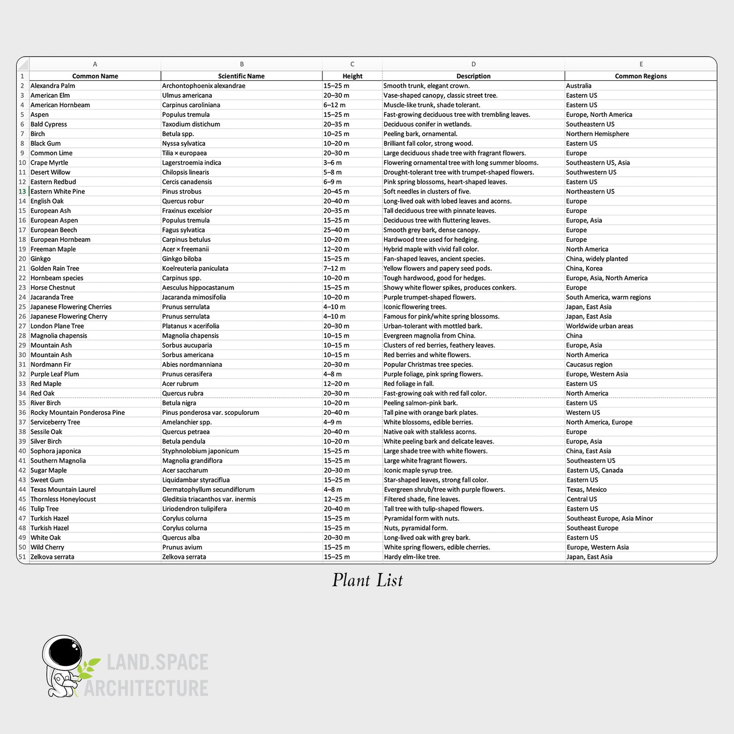 High-Resolution Cutout PNG Trees (50 Species, 60 PNG) | Common & Scientific Names | Architecture & Landscape Visualization Pack