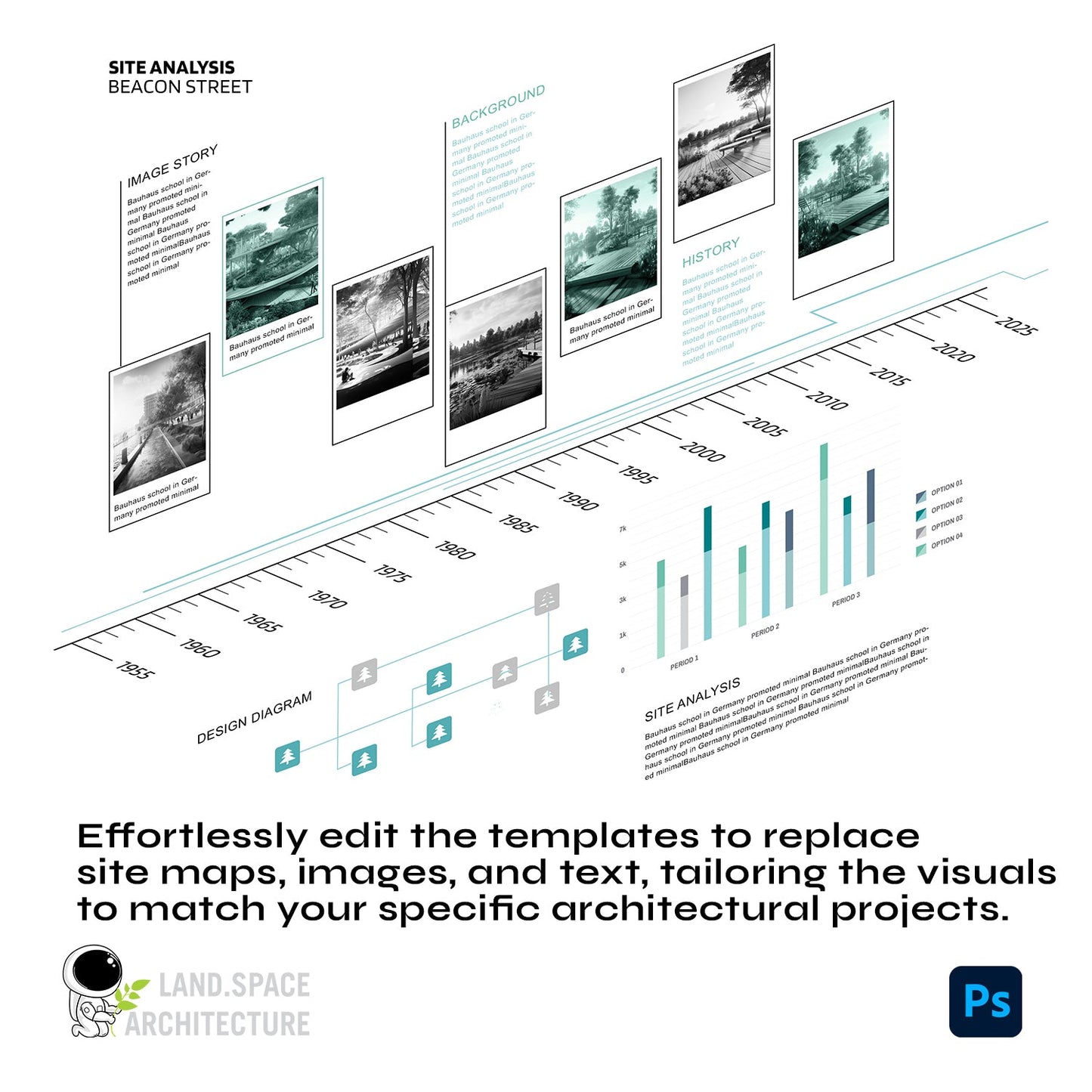 Architecture Site Analysis and Timeline Mockup - Landscape Architecture