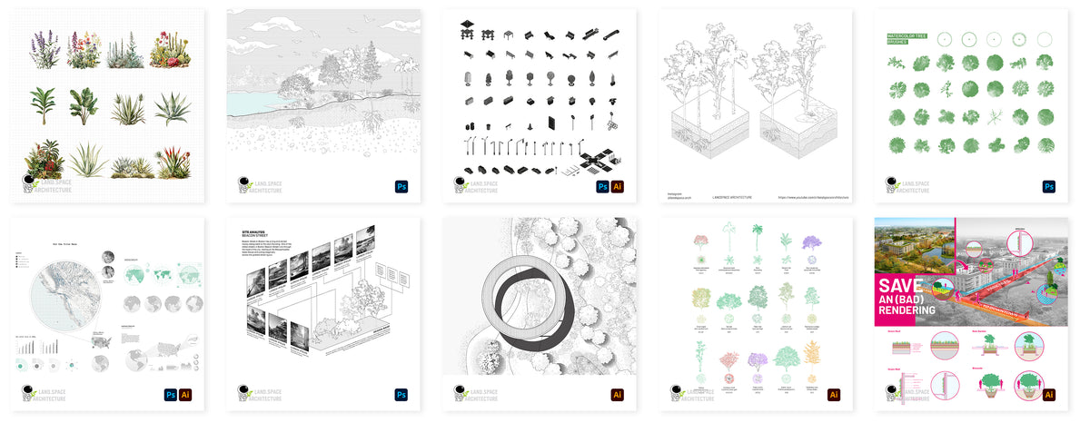 Landscape Architecture Store | Architecture Assets | AI Architecture ...