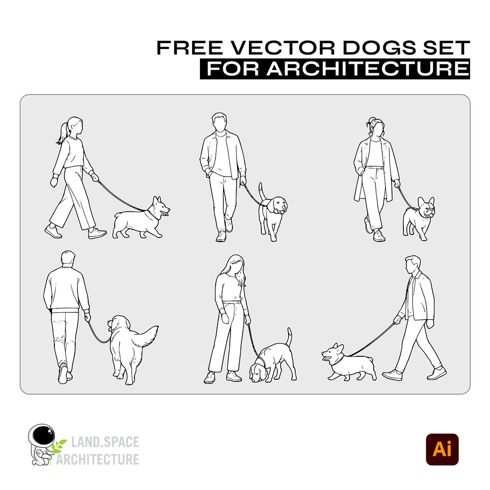 Free Vector Dogs for Architecture & Landscape Design – LandSpace ...