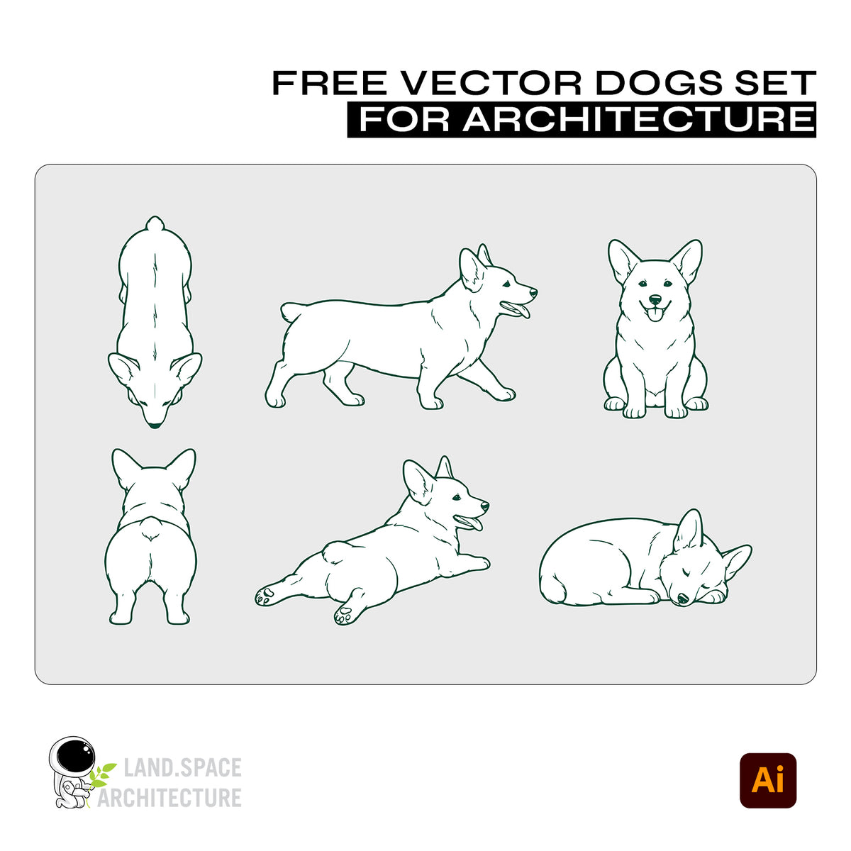 Free Vector Dogs for Architecture & Landscape Design