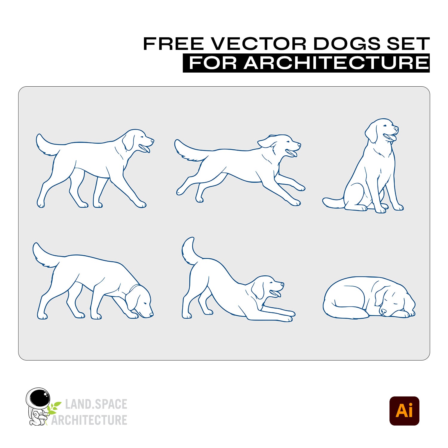Free Vector Dogs for Architecture & Landscape Design – LandSpace ...