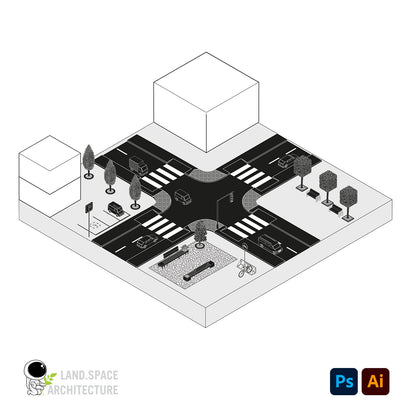 Isometric Urban Furniture Kit (.ai and .psd) - Landscape Architecture