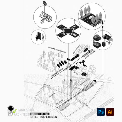 Isometric Urban Furniture Kit (.ai and .psd) - Landscape Architecture