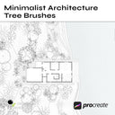 Minimalist top view tree brushes for Procreate iPad - Landscape Architecture