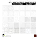 30 Landscape Plan Patterns | SVG, Illustrator Swatches & PNG