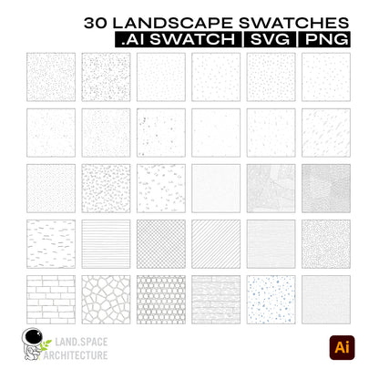 30 Landscape Plan Patterns | SVG, Illustrator Swatches & PNG