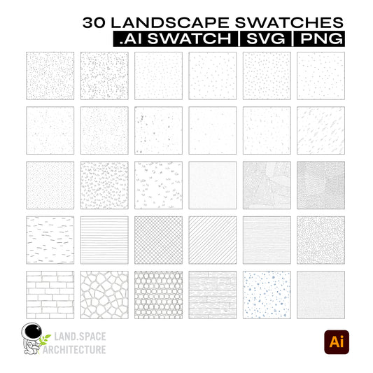 30 Landscape Plan Patterns | SVG, Illustrator Swatches & PNG