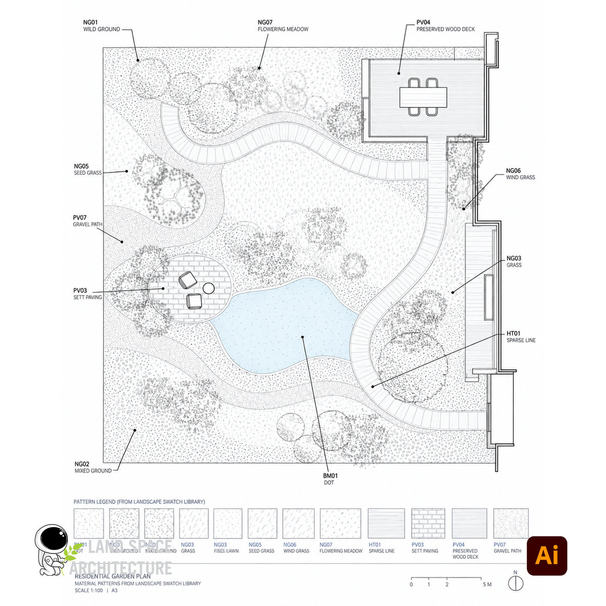 30 Landscape Plan Patterns | SVG, Illustrator Swatches & PNG