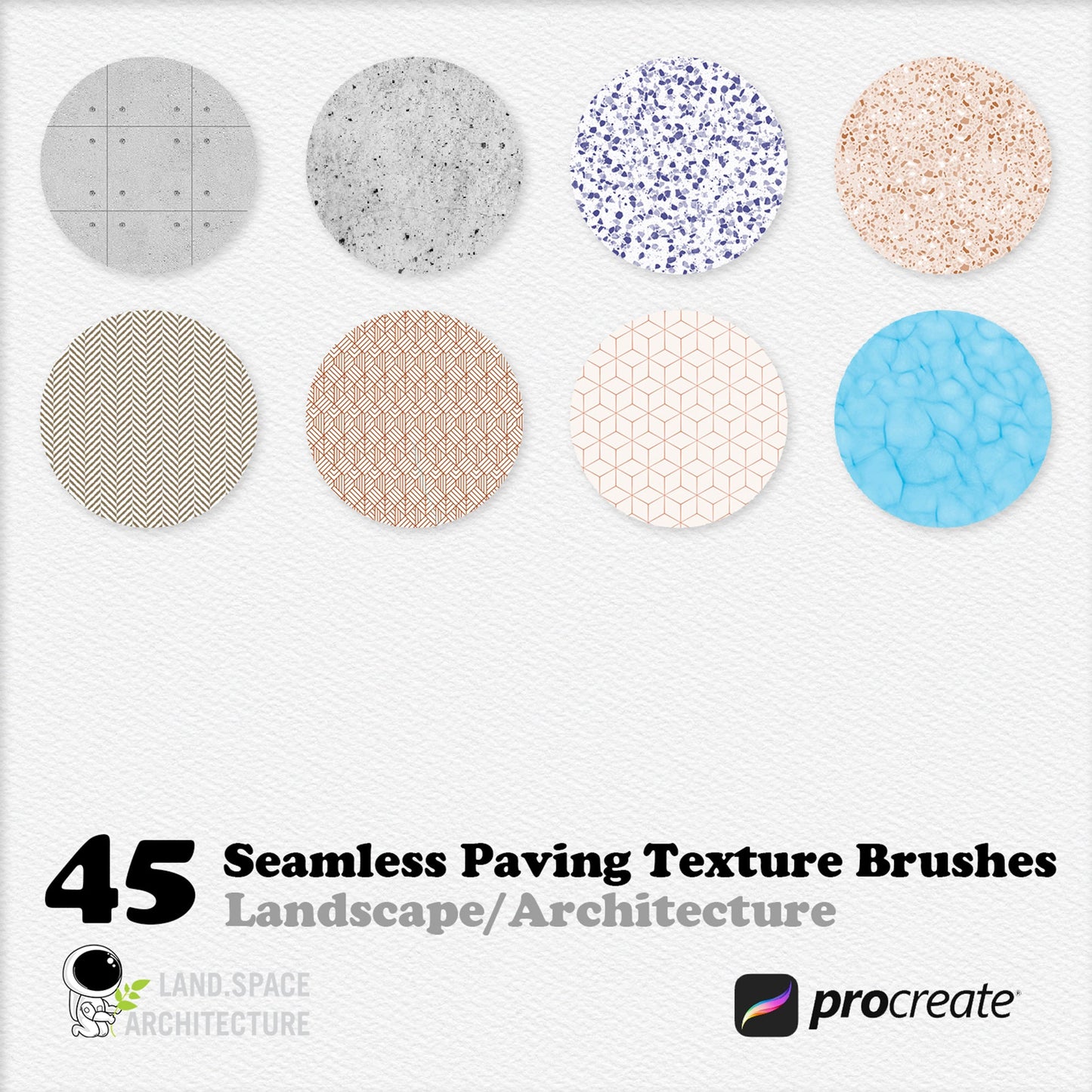 Procreate Seamless Paving Texture Brush Set - Landscape Architecture