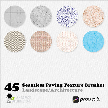 Procreate Seamless Paving Texture Brush Set - Landscape Architecture