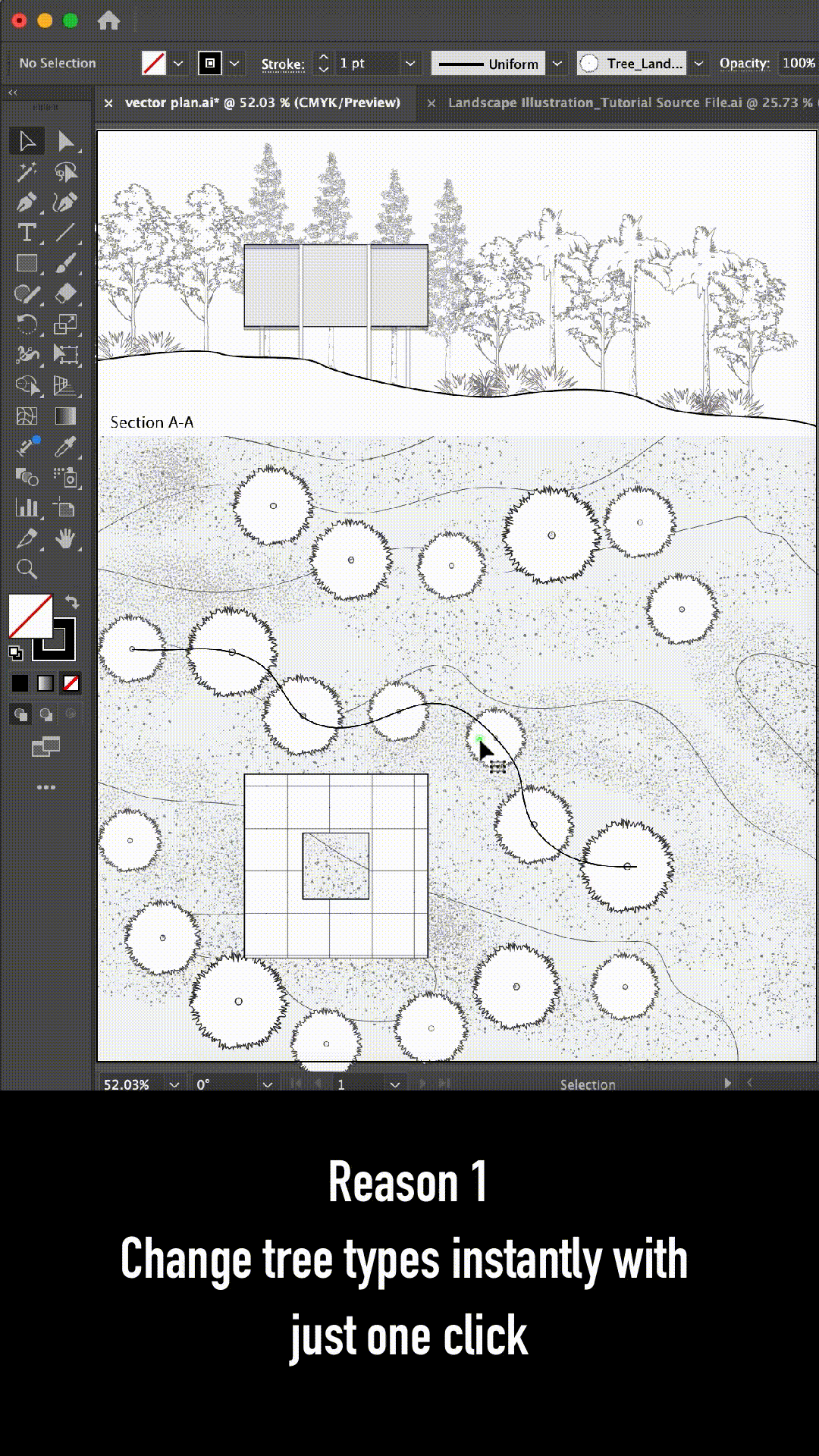 35 Tree Top View Vector Brushes and Vector Trees