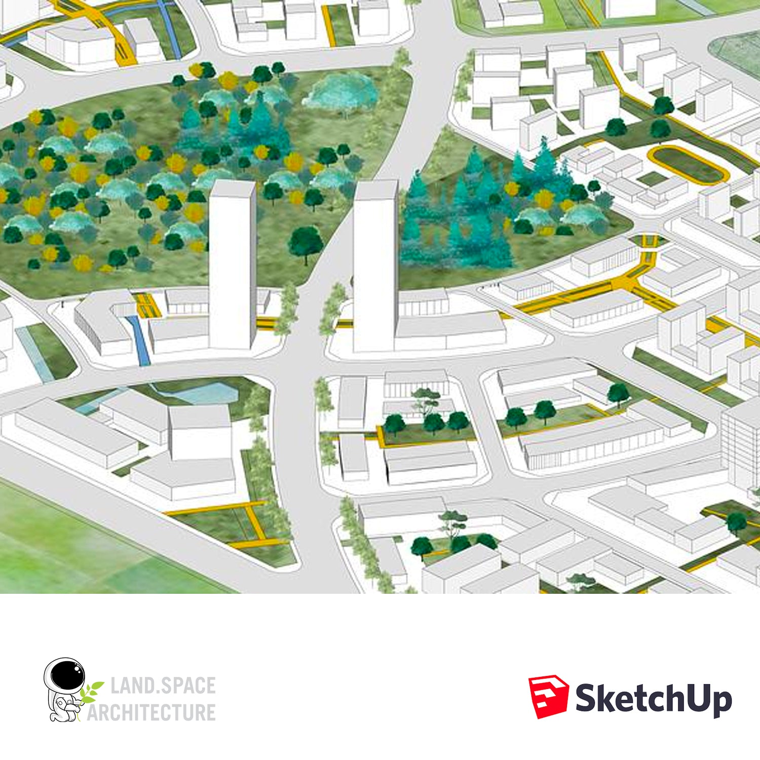 SketchUp Tree Components for Urban Design Rendering - Landscape Architecture