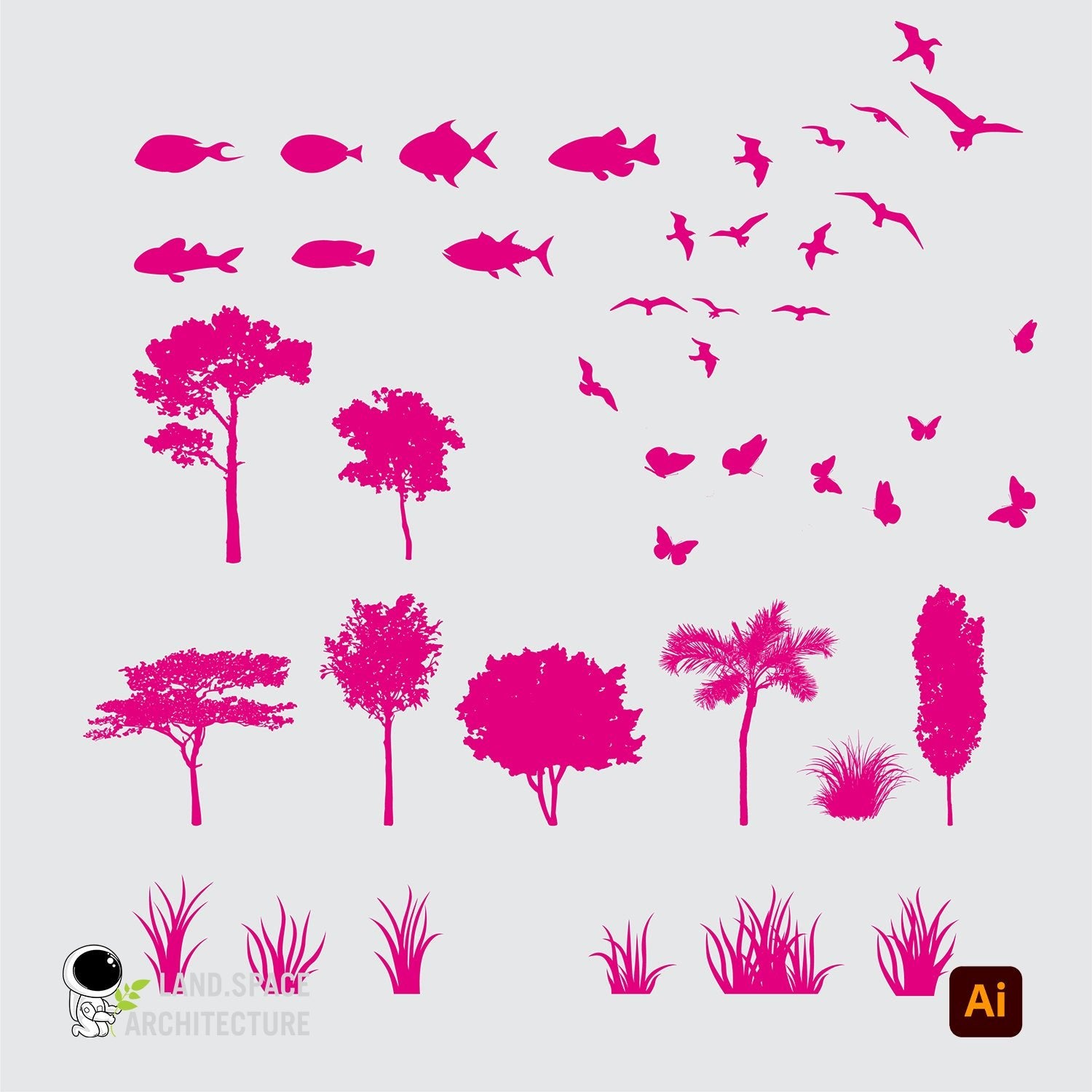 Sustainable Landscape Design Diagram Vector Toolkit - Landscape Architecture