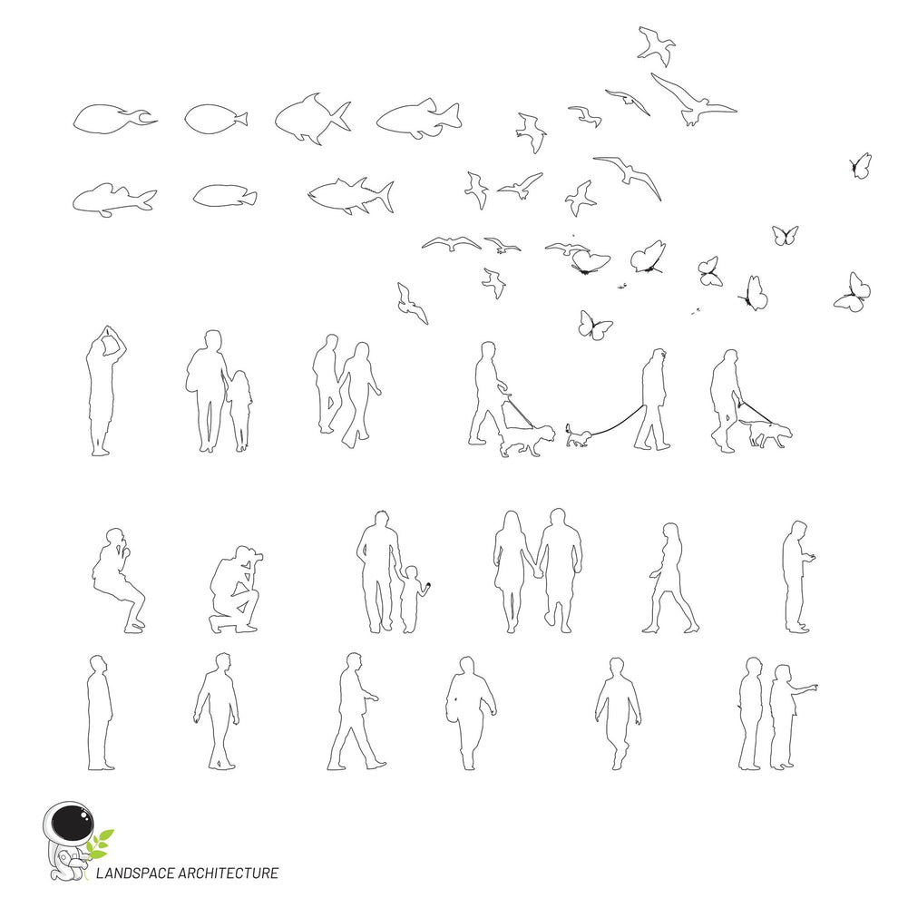 Vector Landscape Illustration Bundle, Tree Elevation Vectors ...