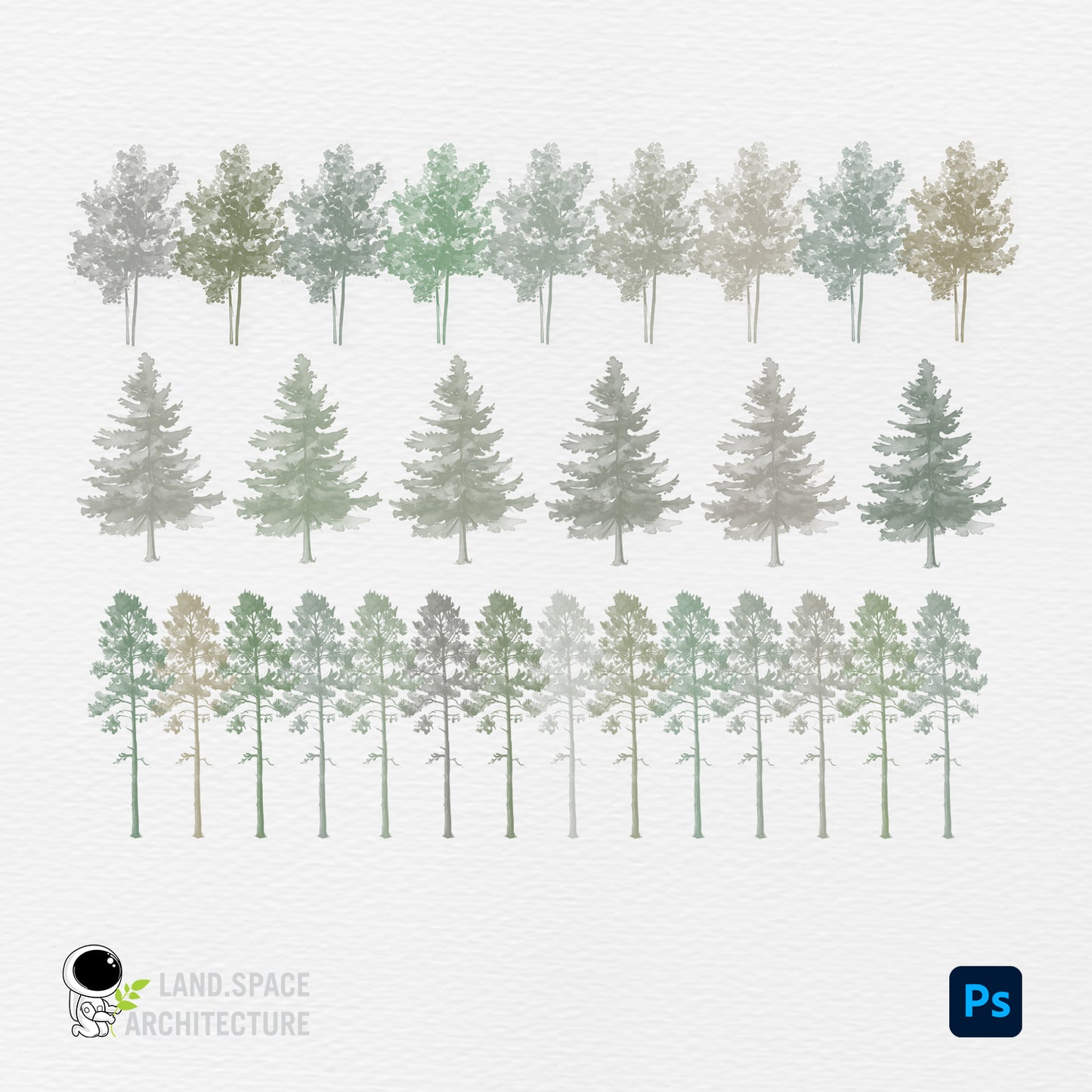 Watercolor Photoshop Tree Brushes