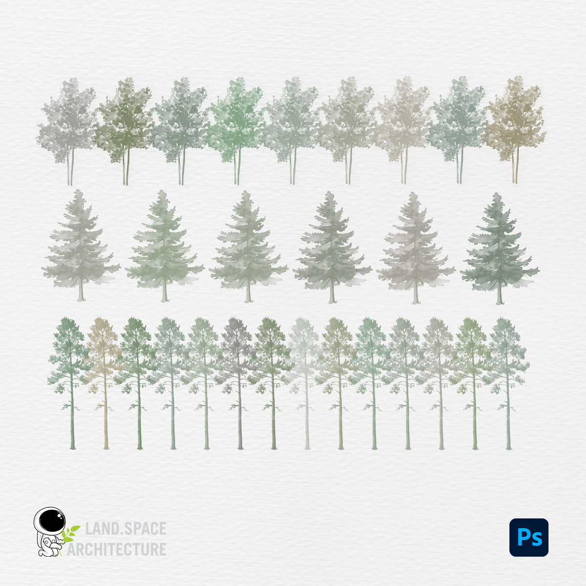 Watercolor Photoshop Tree Brushes – LandSpace Architecture