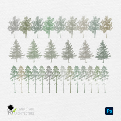 Watercolor Photoshop Tree Brushes