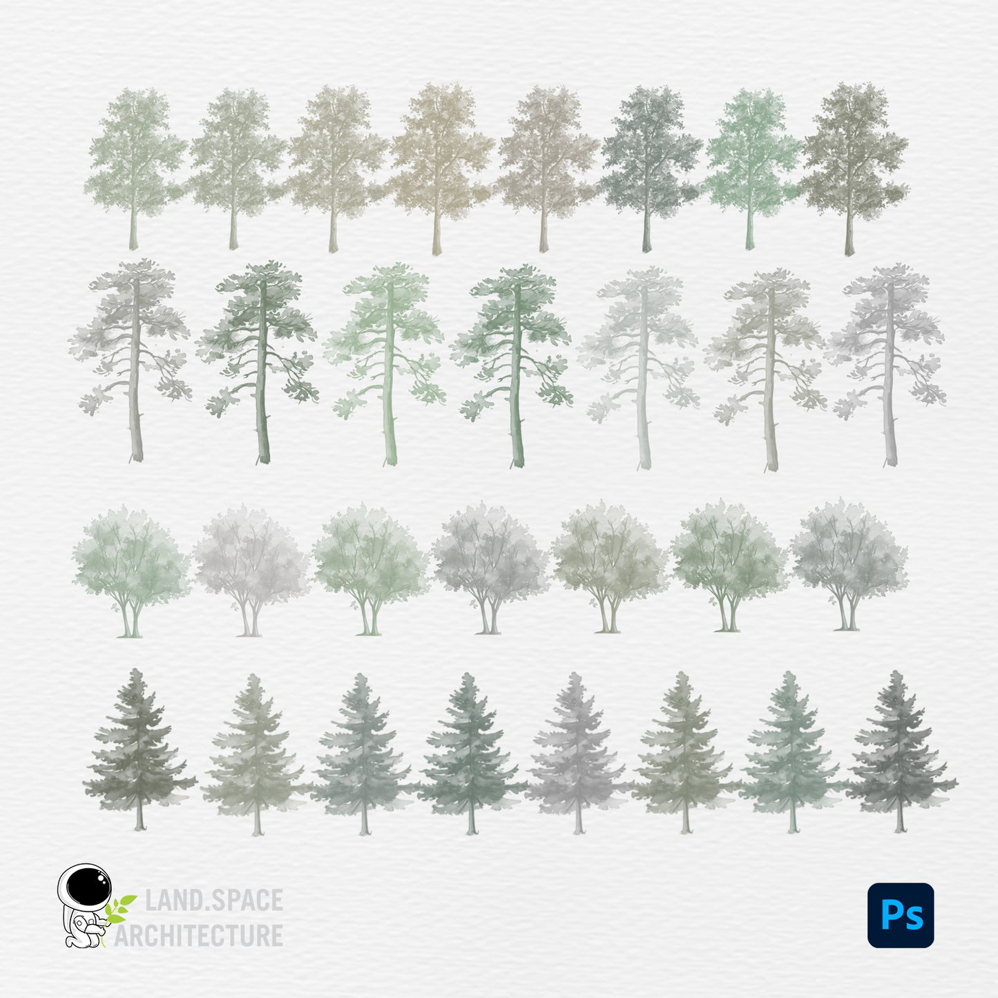 Watercolor Photoshop Tree Brushes