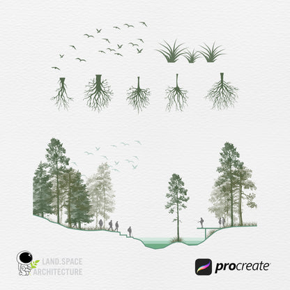 Watercolor Procreate Tree Brushes