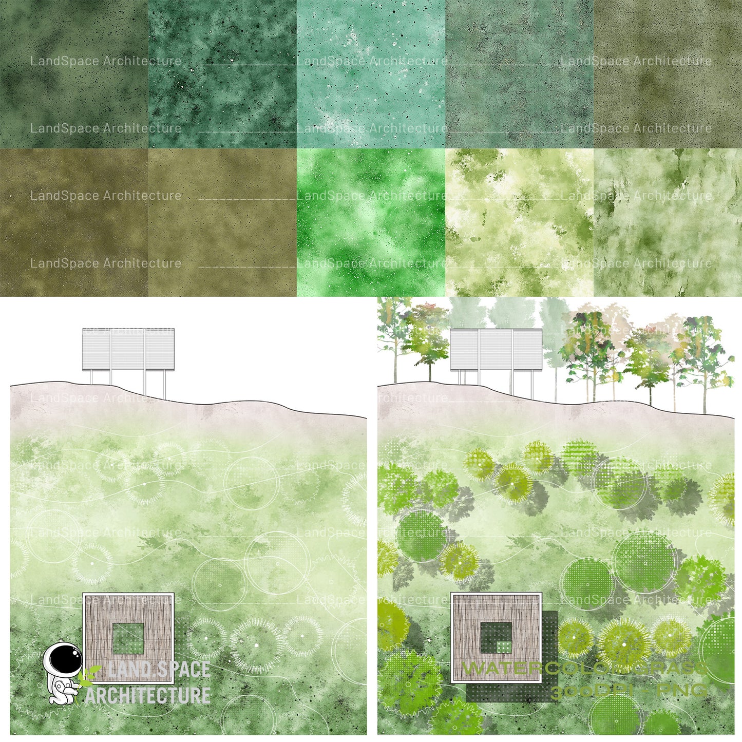 30 Watercolor Grass Seamless Texture For Landscape Design